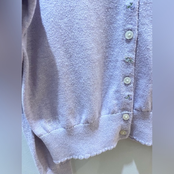 Polo by Ralph Lauren Girls Purple Floral Crewneck Cotton Cardigan Size M 8-10 - Picture 6 of 9